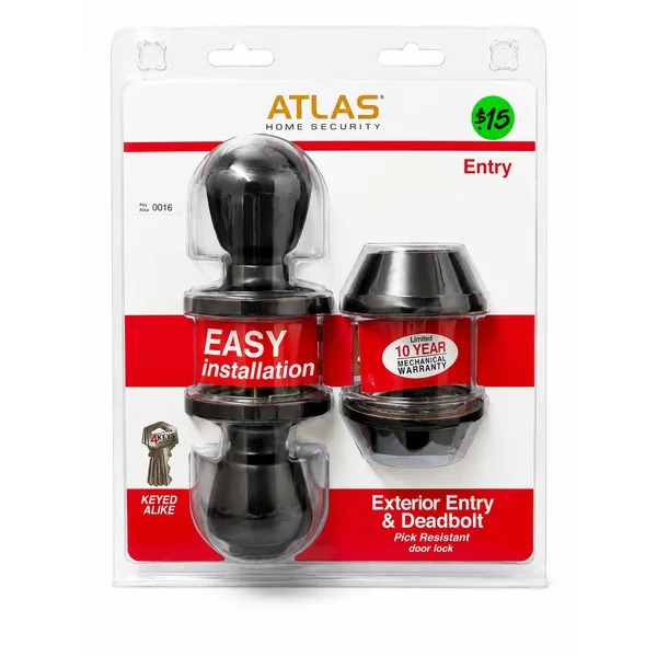 Atlas Home Security Exterior Entry & Deadbolt Lock Set