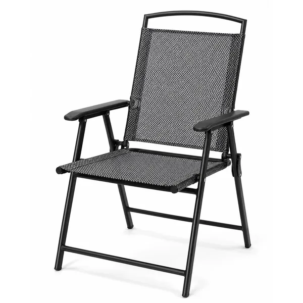 Black Metal Folding Patio Chair