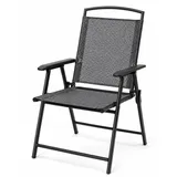 Black Metal Folding Patio Chair miniatura 1
