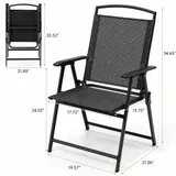 Black Metal Folding Patio Chair miniatura 3