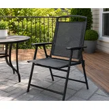 Black Metal Folding Patio Chair miniatura 4