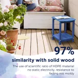 Blue Outdoor Side Table with Shelf - Weather Resistant HDPE miniatura 4
