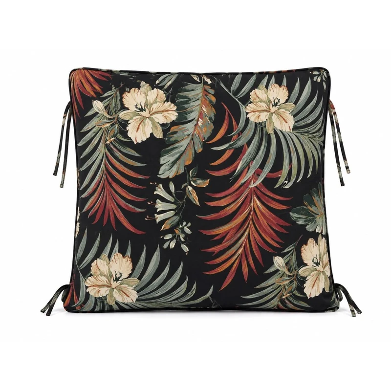Cojín de asiento floral tropical — Negro (promo $5)