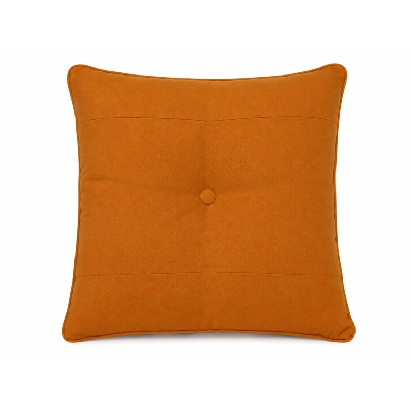 Cojín decorativo naranja con botón — Capitoné (promo $5)
