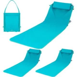 Colchoneta reclinable de playa portátil — Turquesa miniatura 1