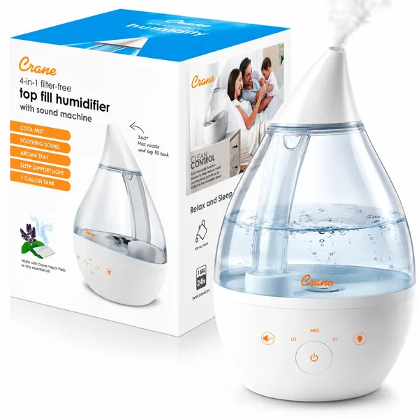 Crane 4-in-1 Top Fill Humidifier with Sound Machine
