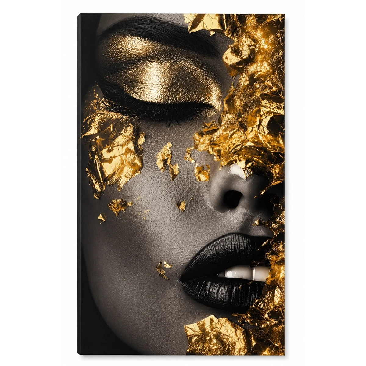 Cuadro arte de pared — Retrato dorado y negro (hoja de oro) - imagen 1