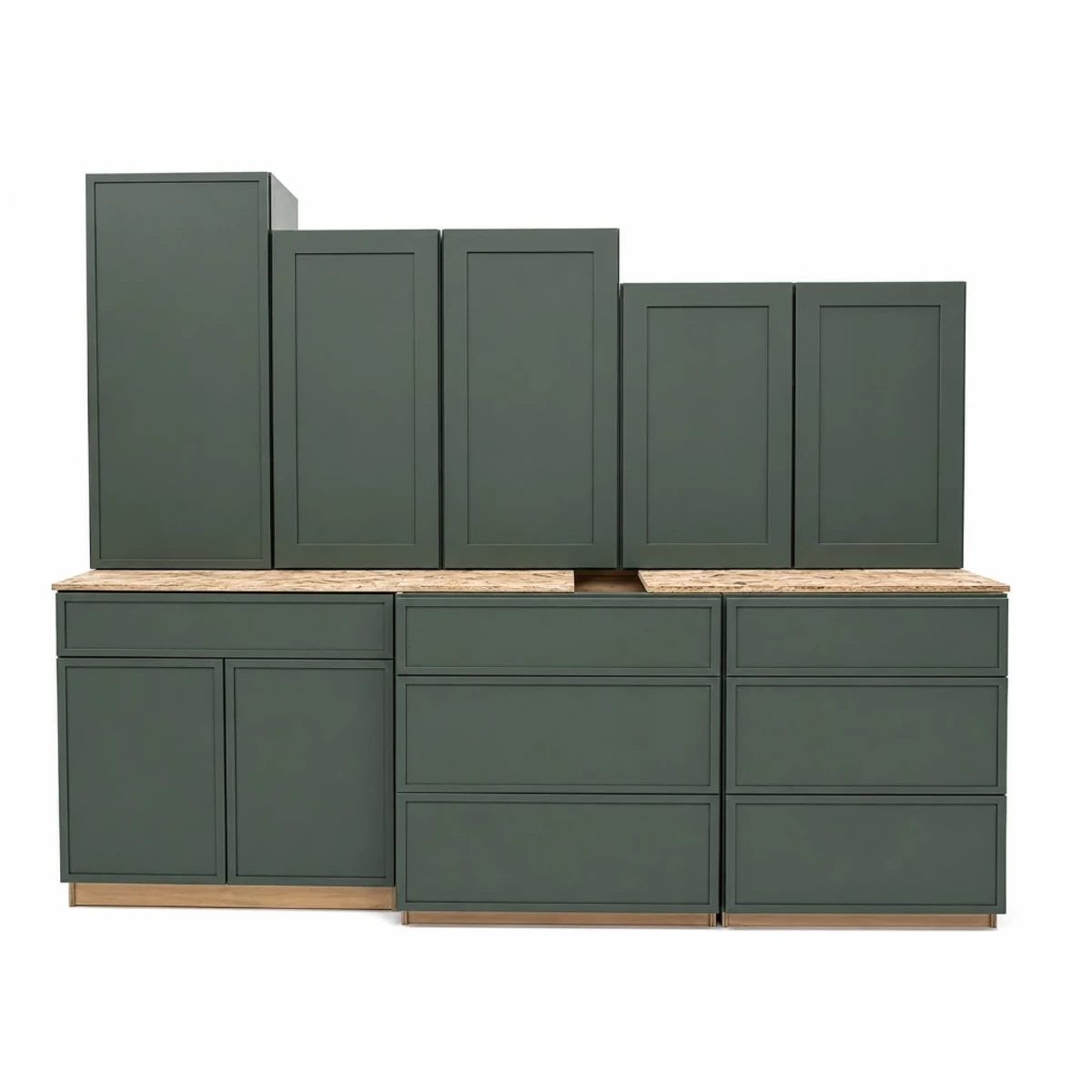 Set gabinetes de cocina modulares — Verde bosque (shaker) - imagen 1