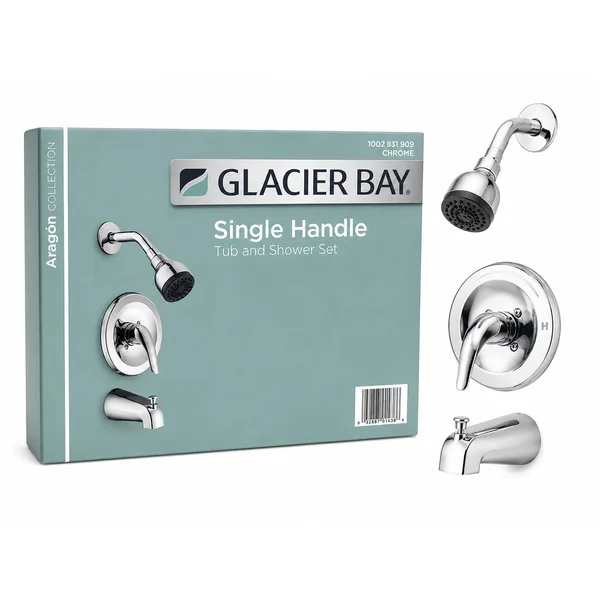 Glacier Bay Aragon Collection Single Handle Tub and Shower Set - Chrome