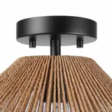 Hampton Bay Savannah 13 in 1-Light Flush Mount Matte Black Finish miniatura 2