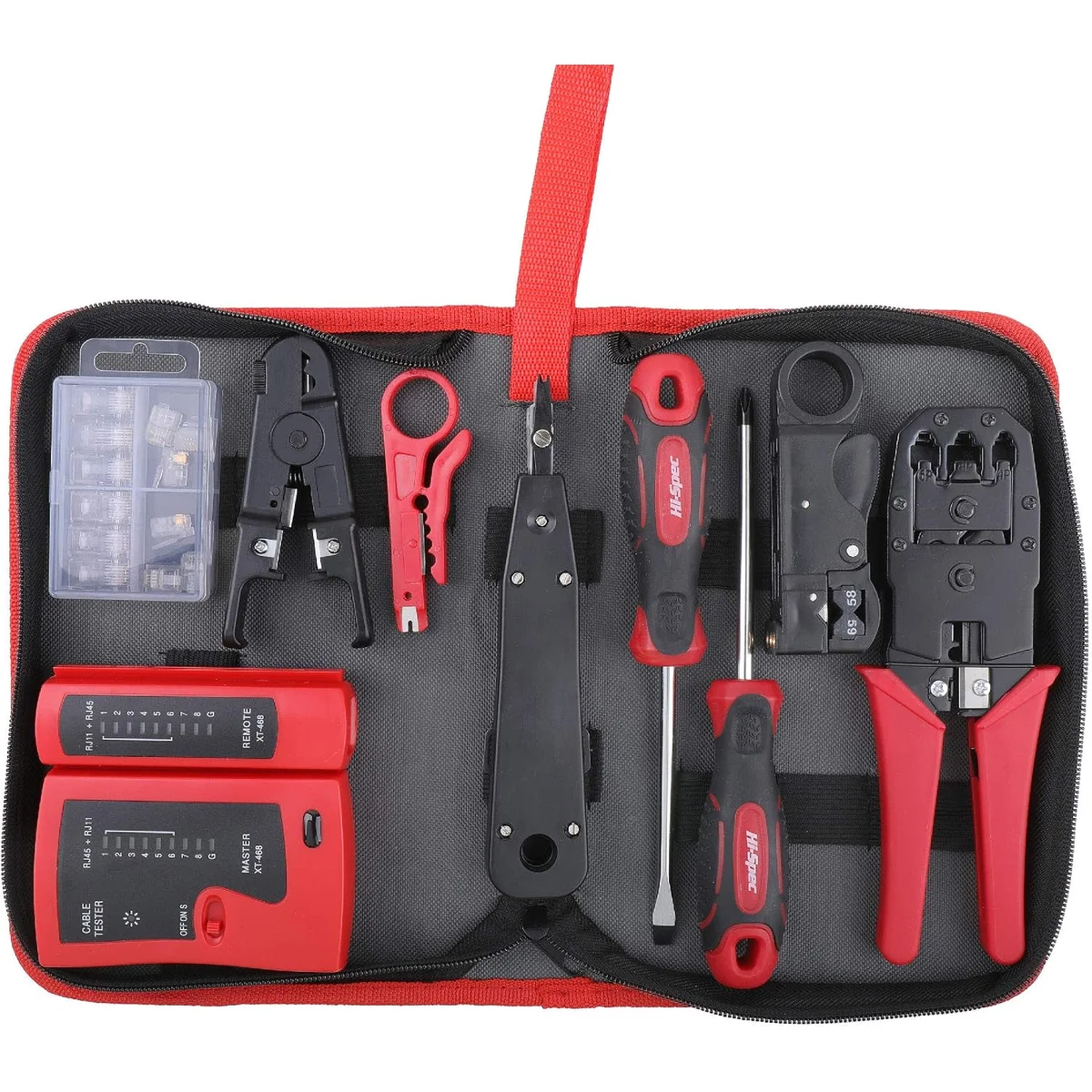 Hi-Spec Network Cable Testing & Wiring Tool Kit Set - 9 Piece - imagen 1