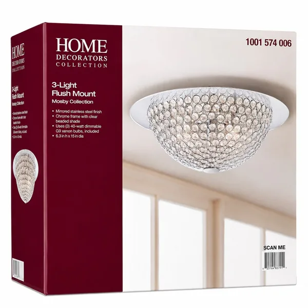 Home Decorators Collection 3-Light Flush Mount Mosby Collection