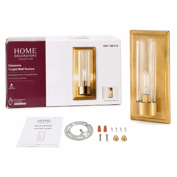 Home Decorators Collection Closmere 1-Light Wall Sconce