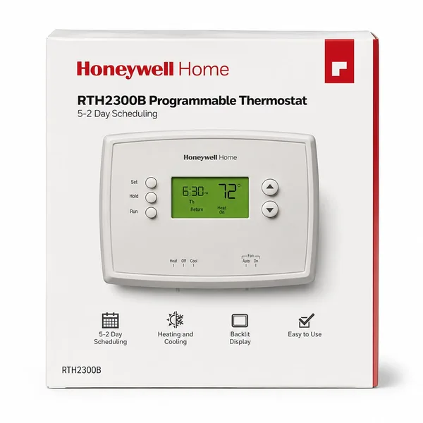 Honeywell Home RTH2300B Programmable Thermostat 5-2 Day Scheduling