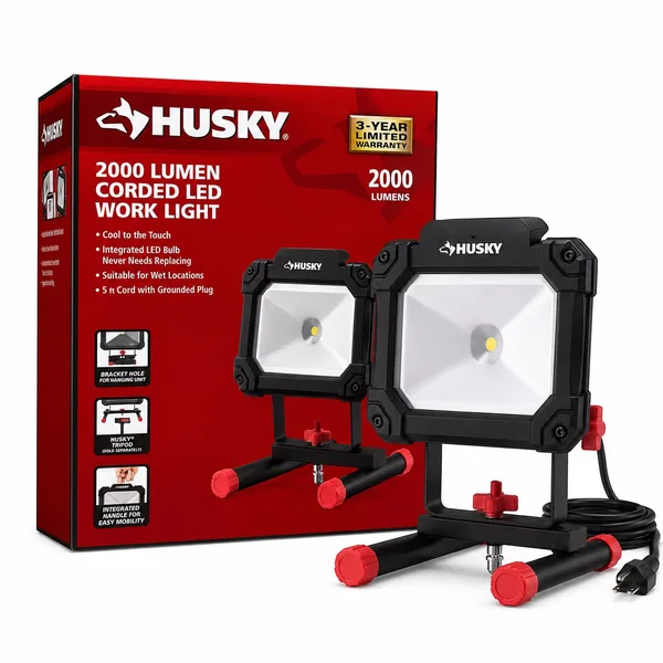 Husky 2000 Lumen Corded LED Work Light