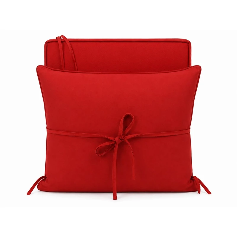 Juego de cojines rojos con lazo — Asiento + respaldo (promo $5)