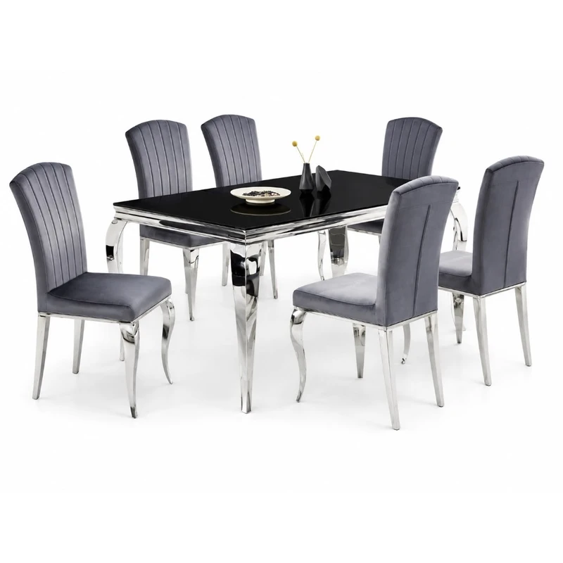 Juego de comedor 9 piezas — madera espresso con celosía