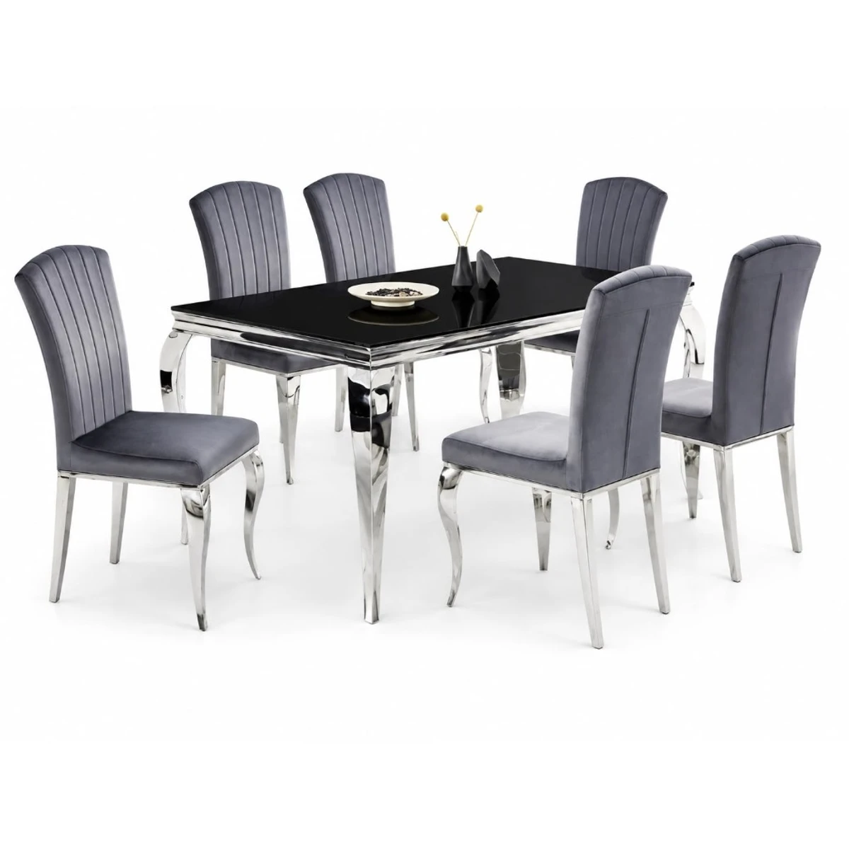 Juego de comedor 9 piezas — madera espresso con celosía - imagen 1