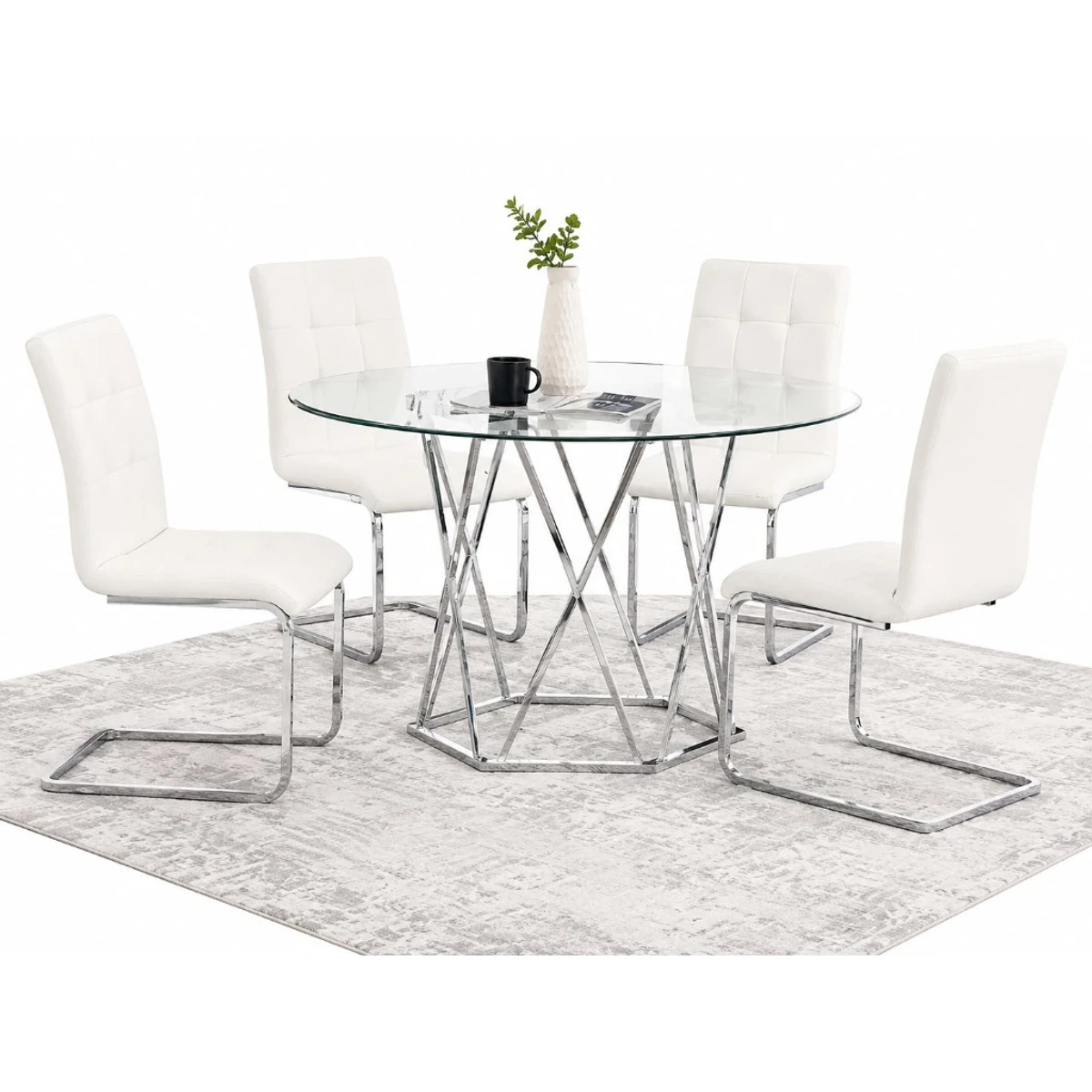Juego de comedor 6 piezas — farmhouse gris con banca - imagen 1