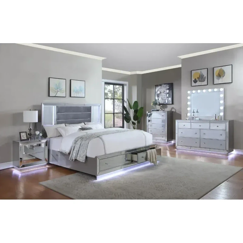 Juego de recámara B028 espejo LED — 5 piezas