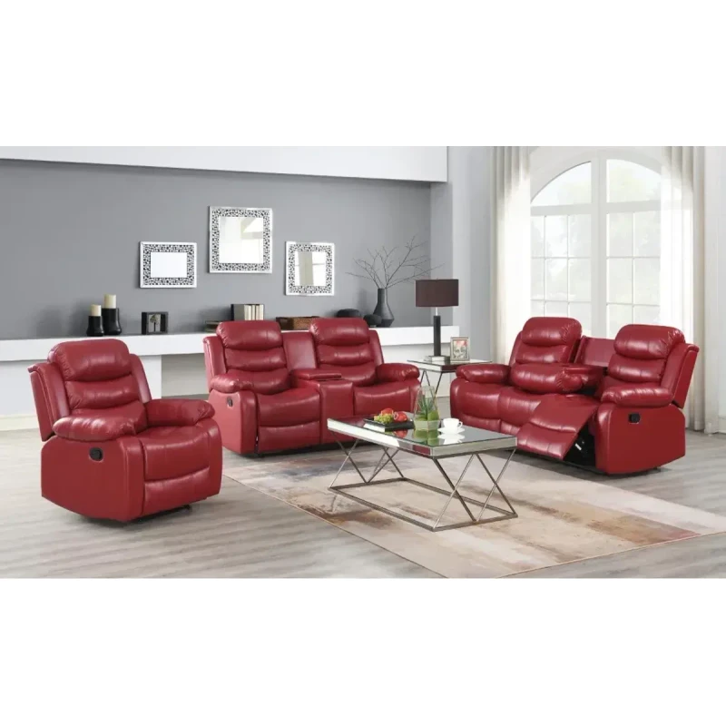 Juego de sala U192 reclinable — 3 piezas rojo