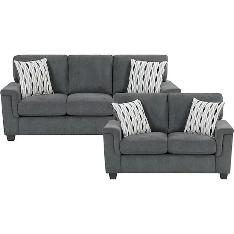 Juego sofá y loveseat gris — Oferta 4 de Julio