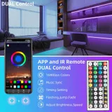 KSIPZE 100FT RGB LED Strip Light with Remote and App Control miniatura 5