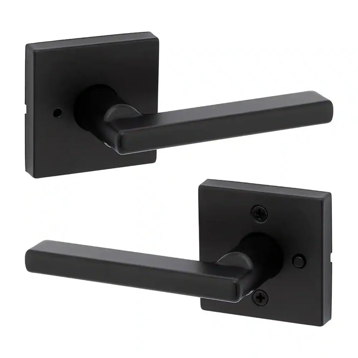 Kwikset Halifax Bed/Bath Lever in Matte Black - imagen 1