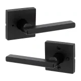 Kwikset Halifax Bed/Bath Lever in Matte Black miniatura 1