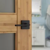 Kwikset Halifax Bed/Bath Lever in Matte Black miniatura 2
