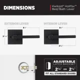 Kwikset Halifax Bed/Bath Lever in Matte Black miniatura 3