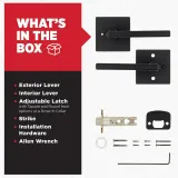 Kwikset Halifax Bed/Bath Lever in Matte Black miniatura 4