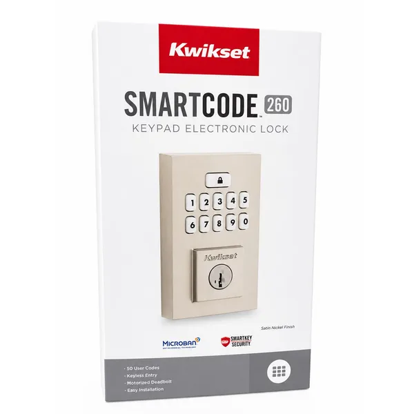 Kwikset SmartCode 260 Keypad Electronic Lock - Satin Nickel