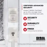 Kwikset SmartCode 260 Keypad Electronic Lock - Satin Nickel miniatura 4