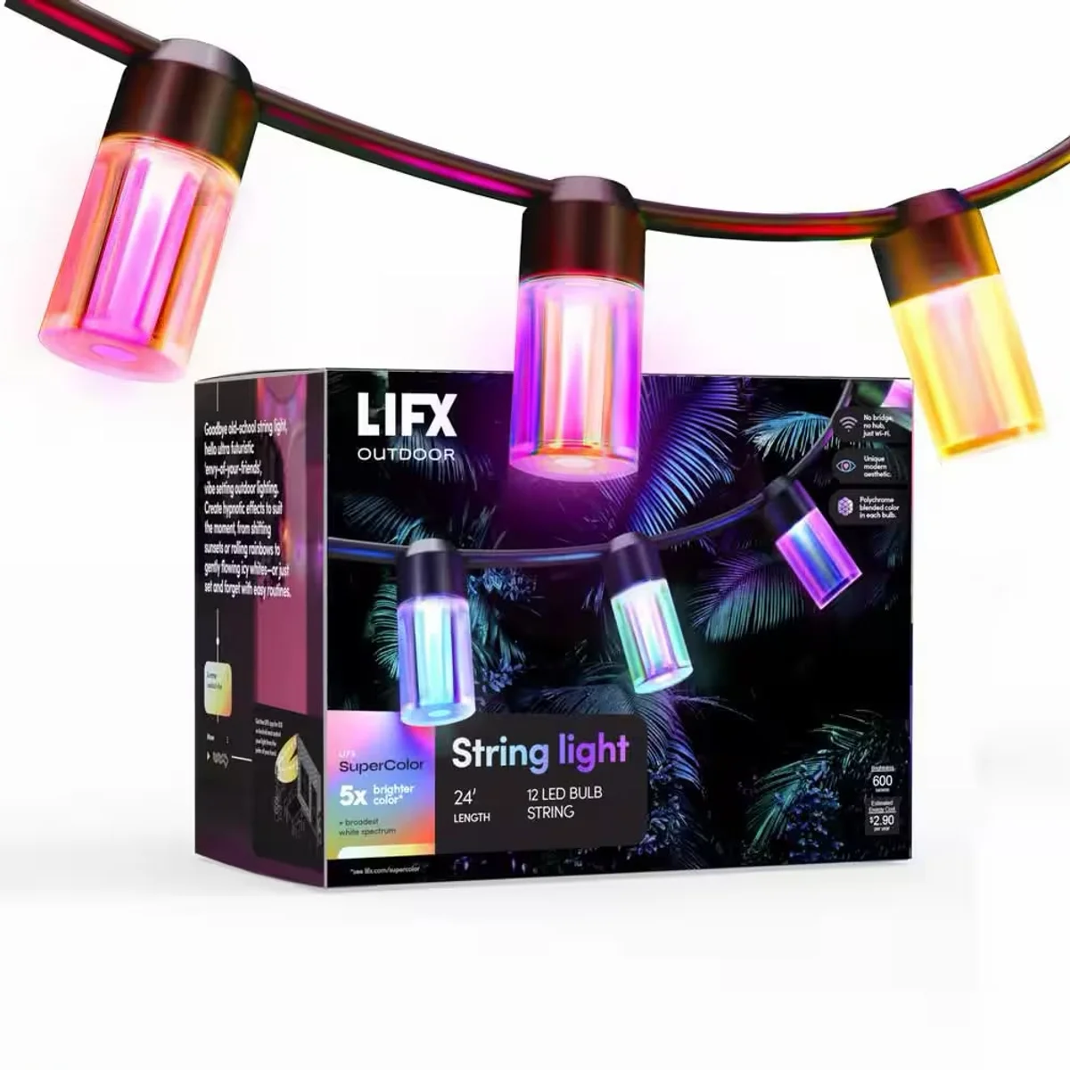 LIFX Outdoor SuperColor String Light - 12 LED Bulb String - imagen 1