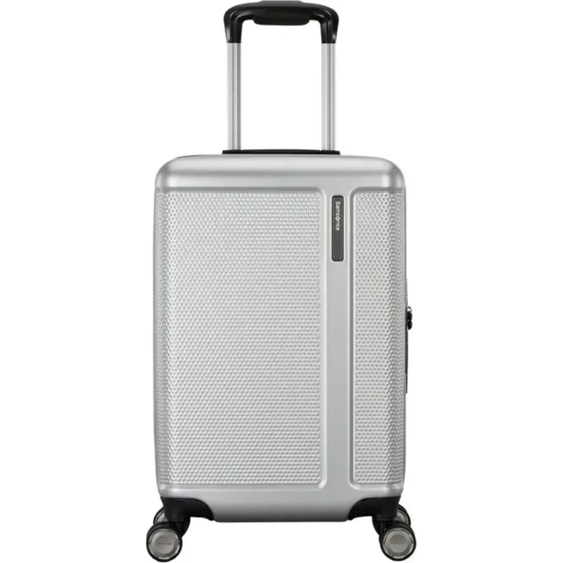 Maleta Samsonite rígida plateada — Carry-on