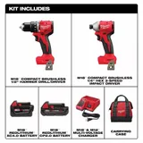 Milwaukee M18 Compact Brushless Drill and Impact Driver Kit miniatura 2