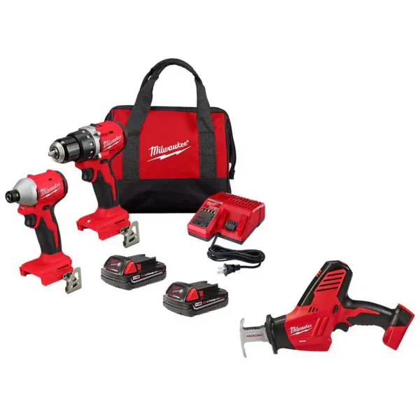 Milwaukee M18 Cordless Tool Combo Kit with Drill, Impact Driver,