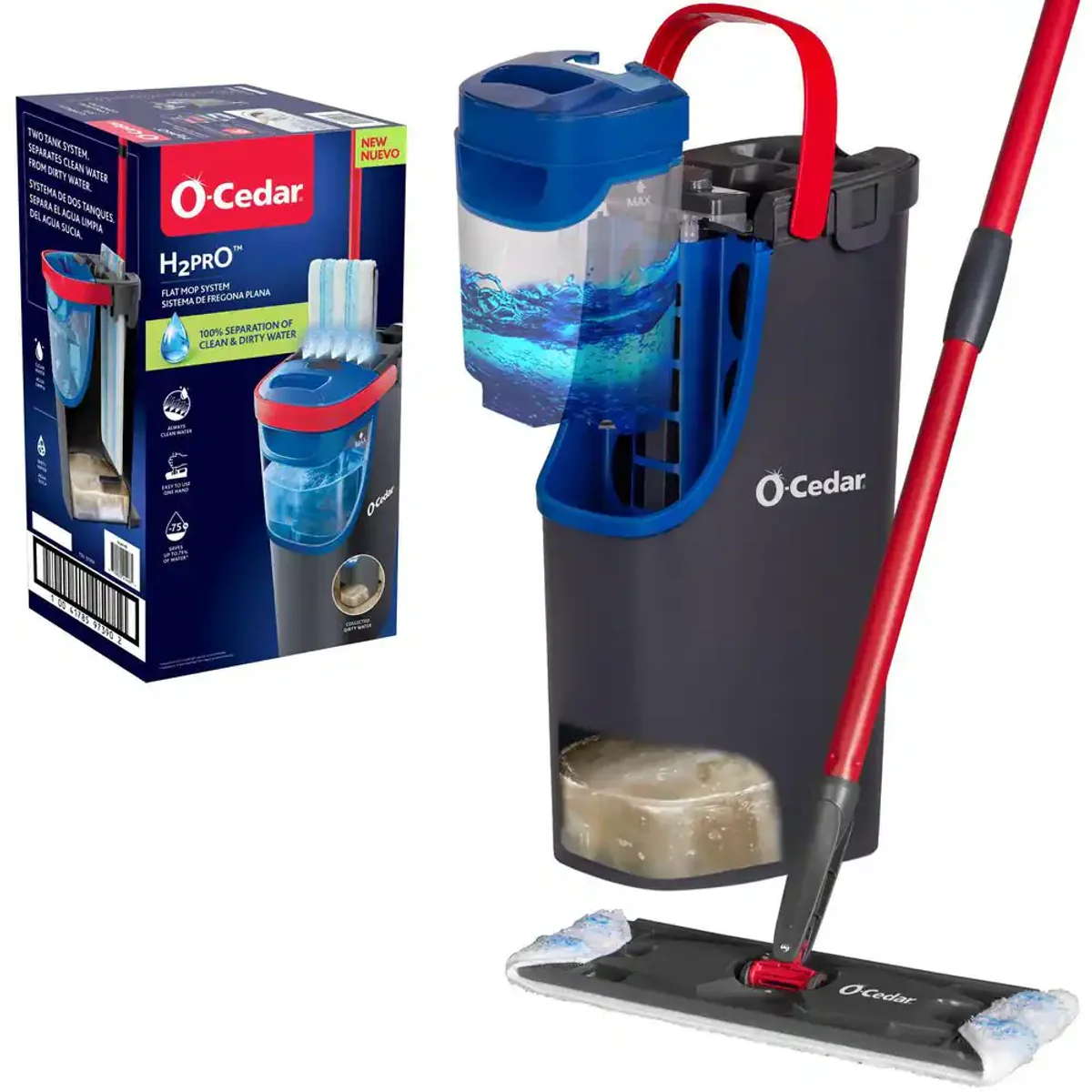 O-Cedar H2PRO Flat Mop System - imagen 1