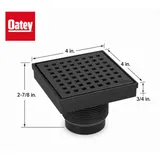 Oatey Designline 4" x 4" Matte Black Square Drain miniatura 5
