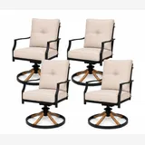 Outdoor Patio Dining Set with Swivel Chairs and Umbrella miniatura 3