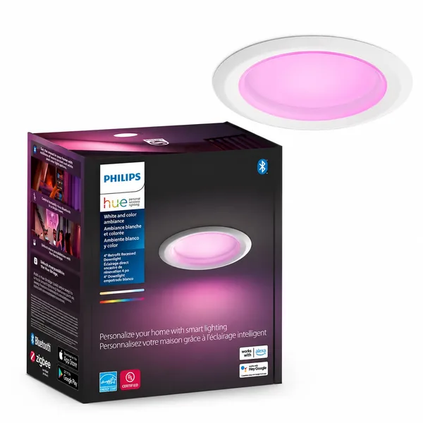 Philips Hue White and Color Ambiance 4" Retrofit Recessed Downlight