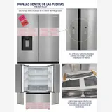 Refrigerador Samsung Bespoke 31 Pies Cúbicos 4 Puertas Acero Inoxidable Beverage Center RF31CG7400SRAA miniatura 2