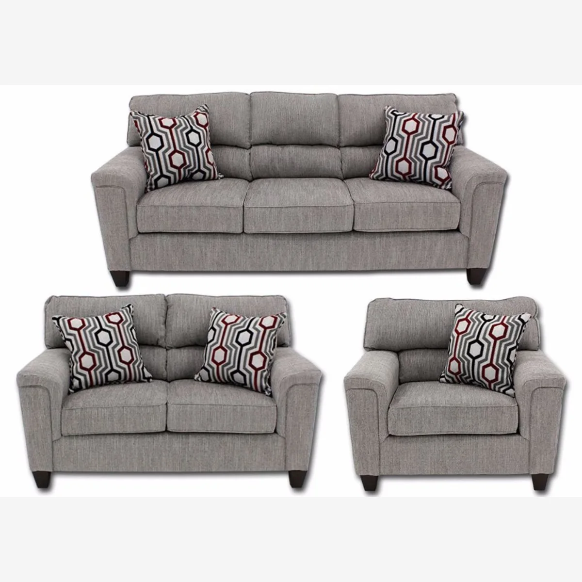 Juego sala 3 piezas gris — Oferta 4 de Julio - imagen 1