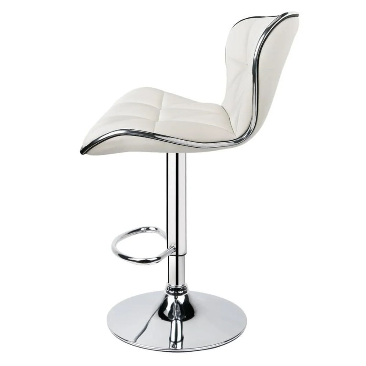 Silla de bar moderna — Blanca y cromo - imagen 1