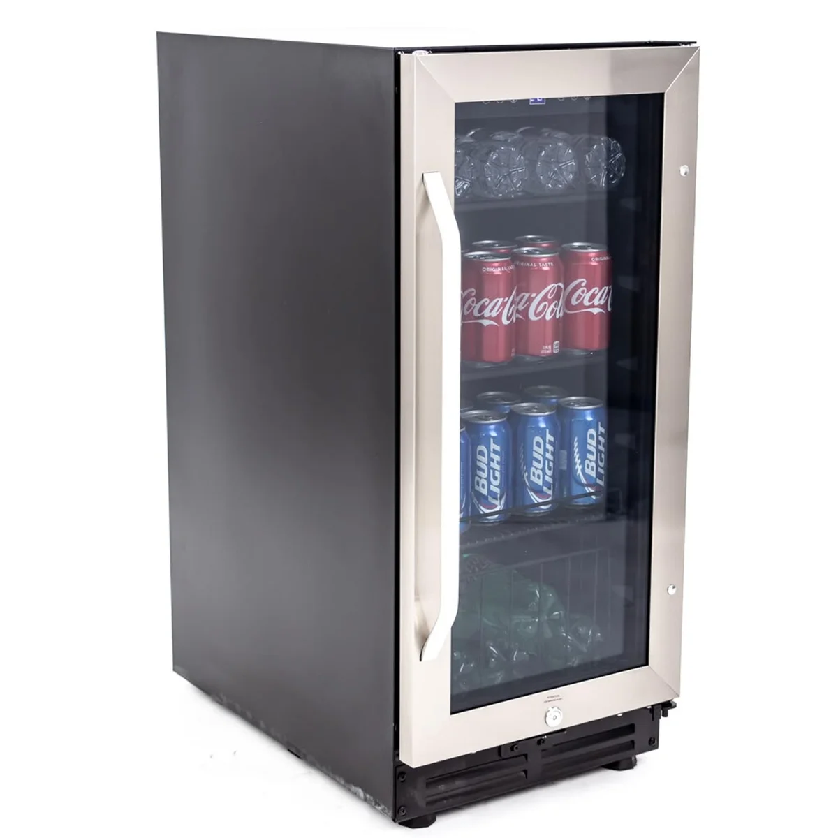 Enfriador de bebidas — Puerta de vidrio negro/acero - imagen 1