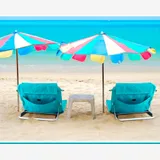 Colchoneta reclinable de playa portátil — Turquesa miniatura 3