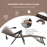 Silla camastro plegable de patio ajustable — Marrón miniatura 3