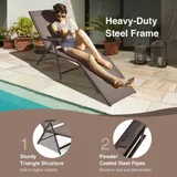 Silla camastro plegable de patio ajustable — Marrón miniatura 4
