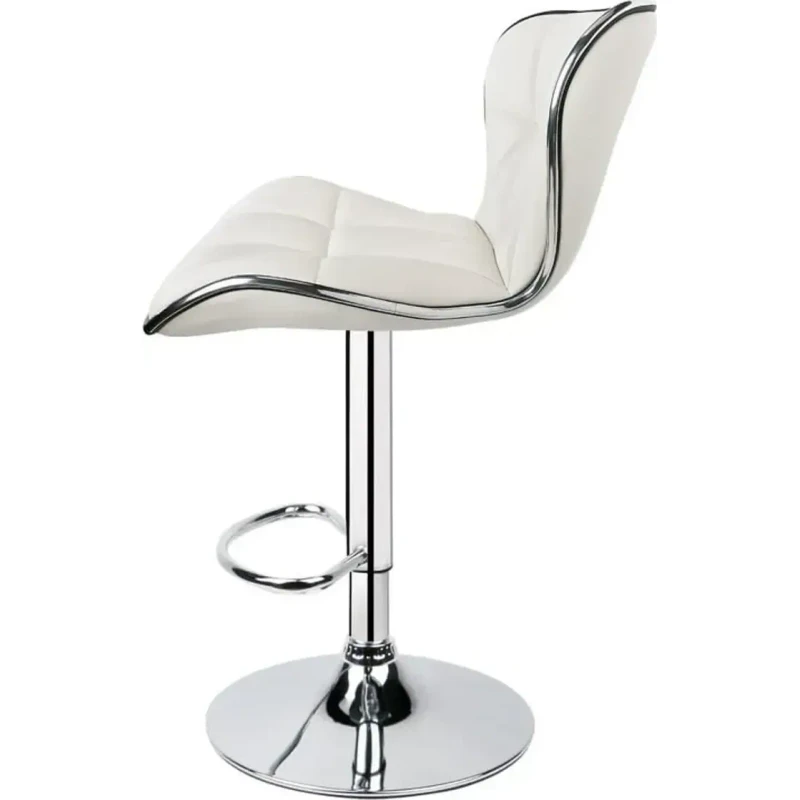 Silla de bar moderna — Blanca y cromo